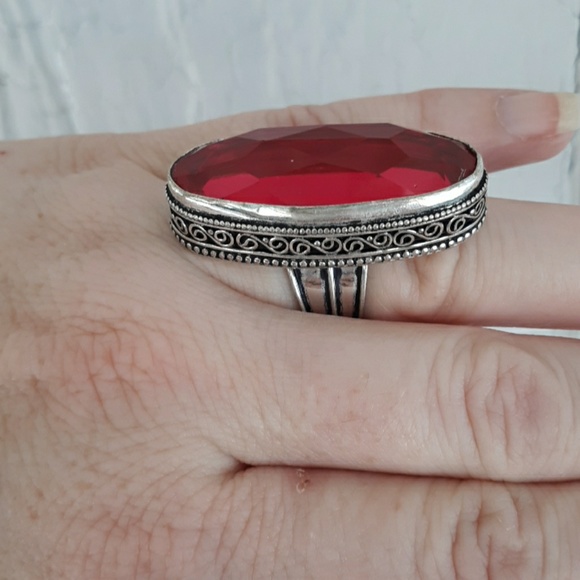 New Pink Topaz 925 Silver Statement Ring. - Picture 6 of 8